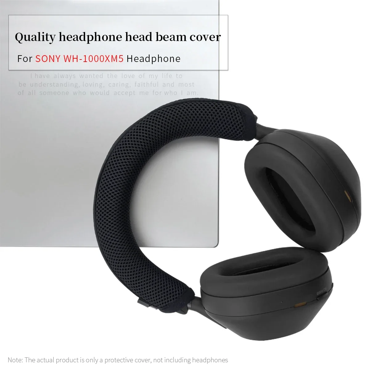 Sony Headphone Wh-1000Xm5 - ソニー WH-1000XM5 ヘッドセット用、高級感あふれるヘッドバンドカバー。ファスナー付きのニット生地を使用し、ヘッドバンドを保護します。